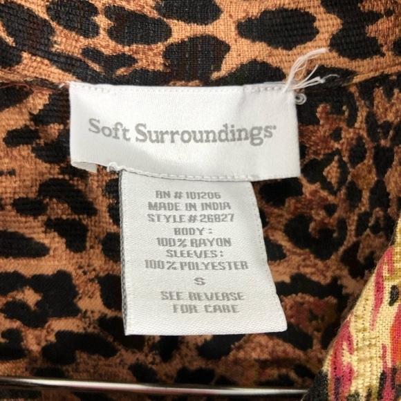 Soft Surroundings Brown Animal Print Blouse S - Picture 4 of 6